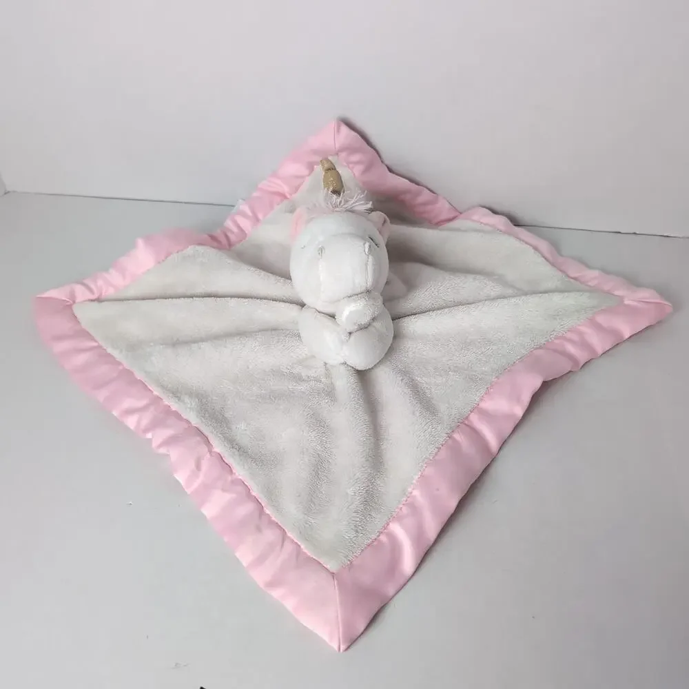 Carter's Unicorn Lovey Plush Security Blanket Stuffed‎ Animal Baby Pink White